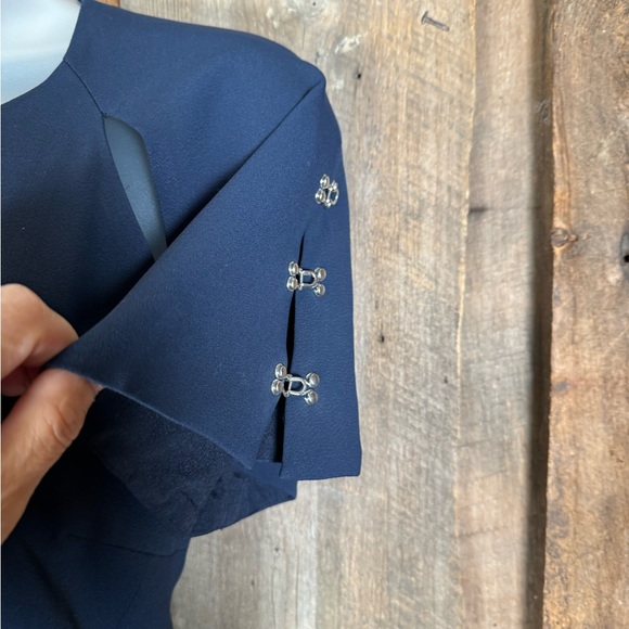 Jonathan Simkhai Navy Hook and Eye Ruffled Midi Dress - Size 2 - Picture 6 of 14